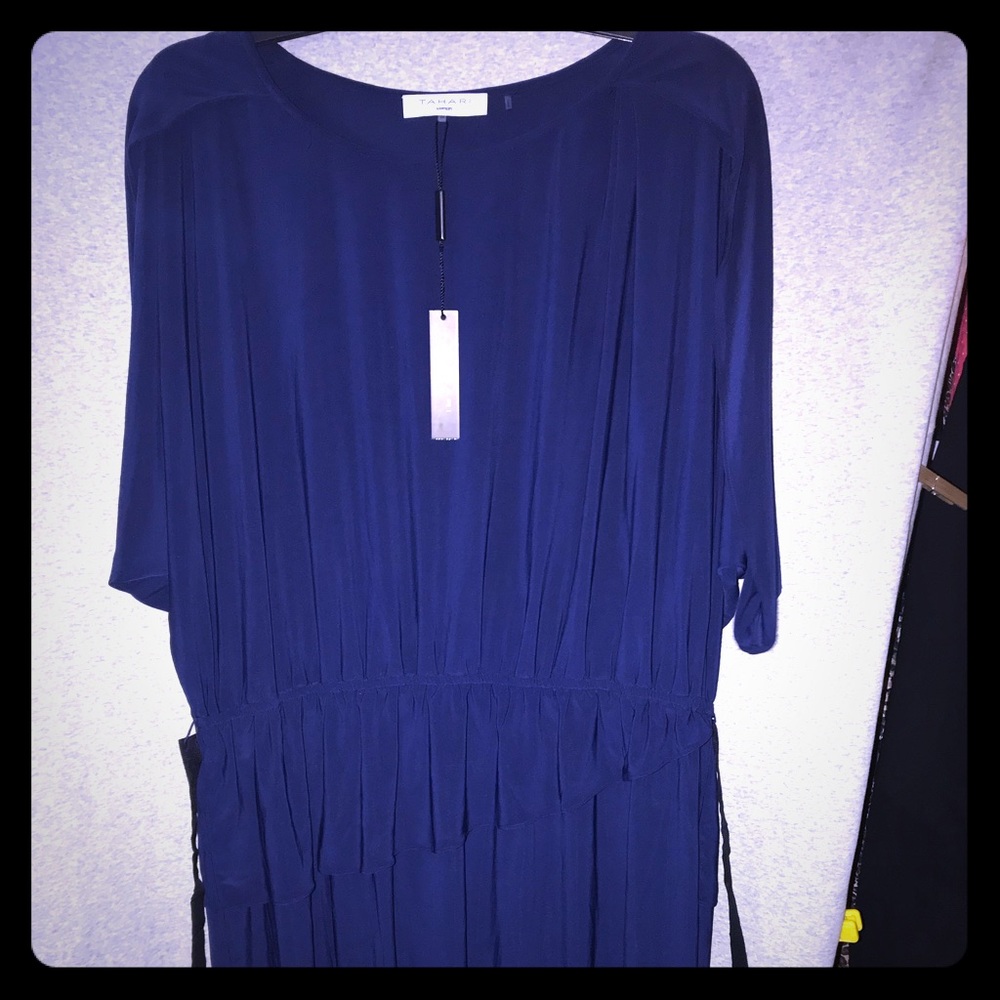 Tahari Woman Alice Dress in Deep Sea 2X